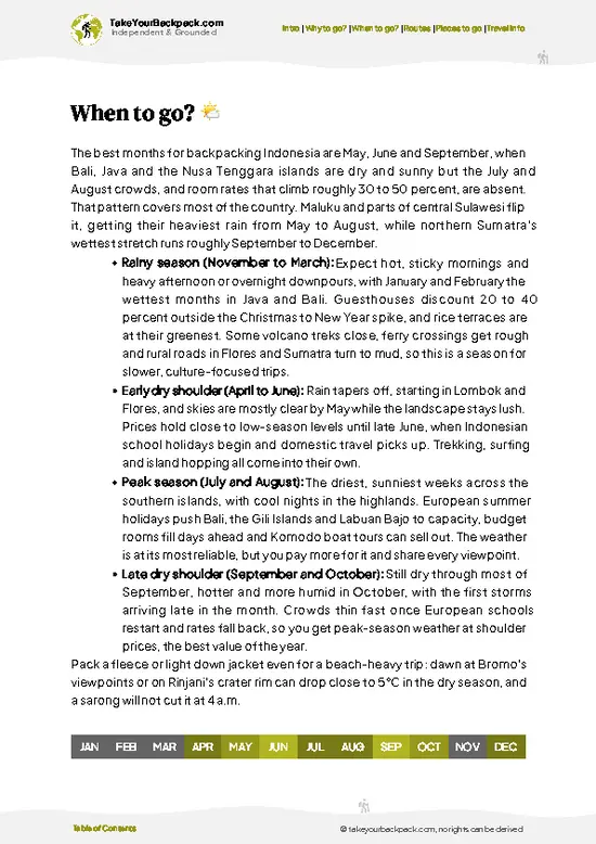 example page 3 from our offline Travel Guide for Indonesia