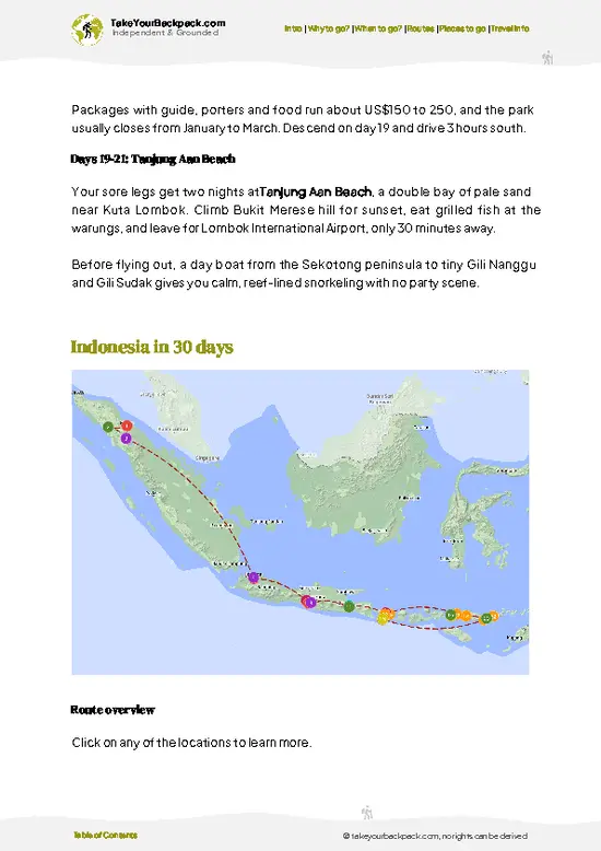 example page 4 from our offline Travel Guide for Indonesia
