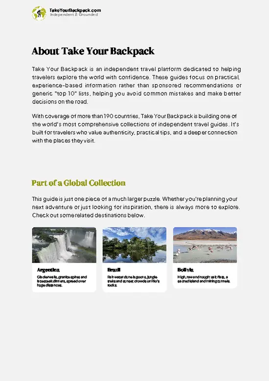 example page 1 from our offline Travel Guide for Paraguay