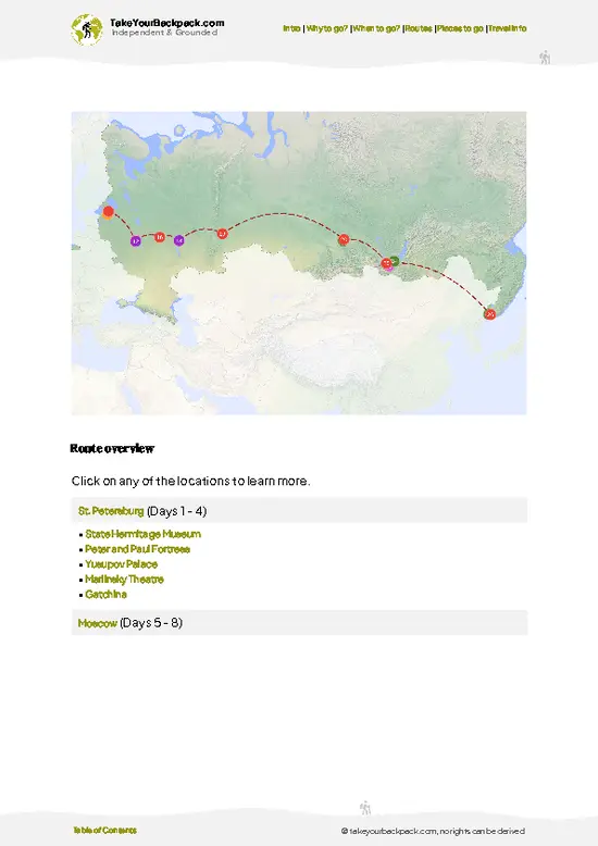 example page 4 from our offline Travel Guide for Russia