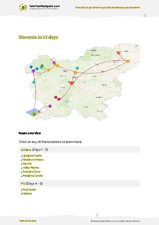 example page 4 from our offline Travel Guide for Slovenia