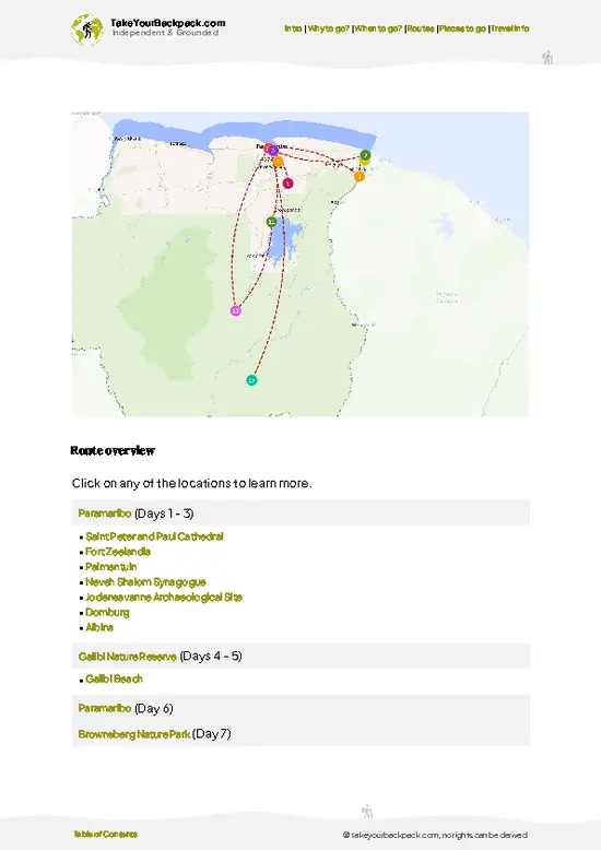 example page 4 from our offline Travel Guide for Suriname