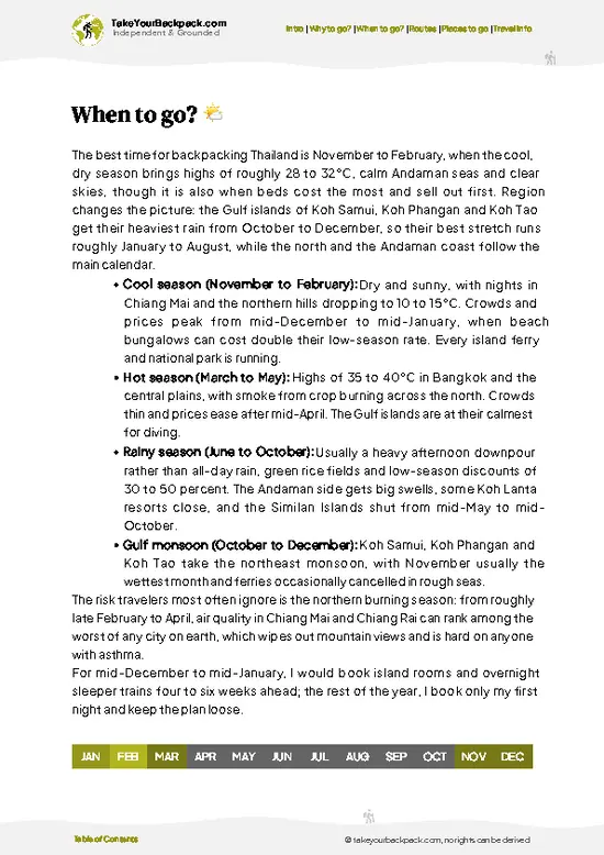 example page 3 from our offline Travel Guide for Thailand