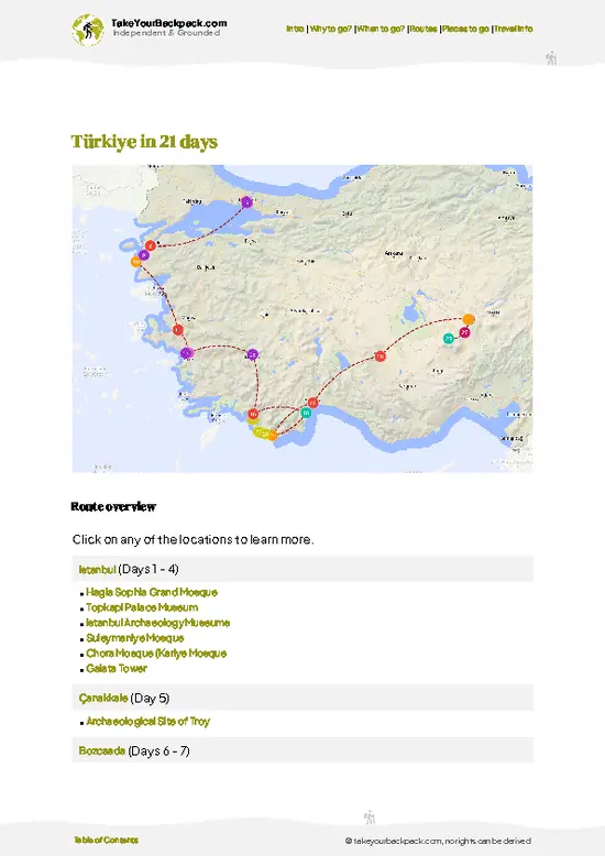example page 4 from our offline Travel Guide for Türkiye