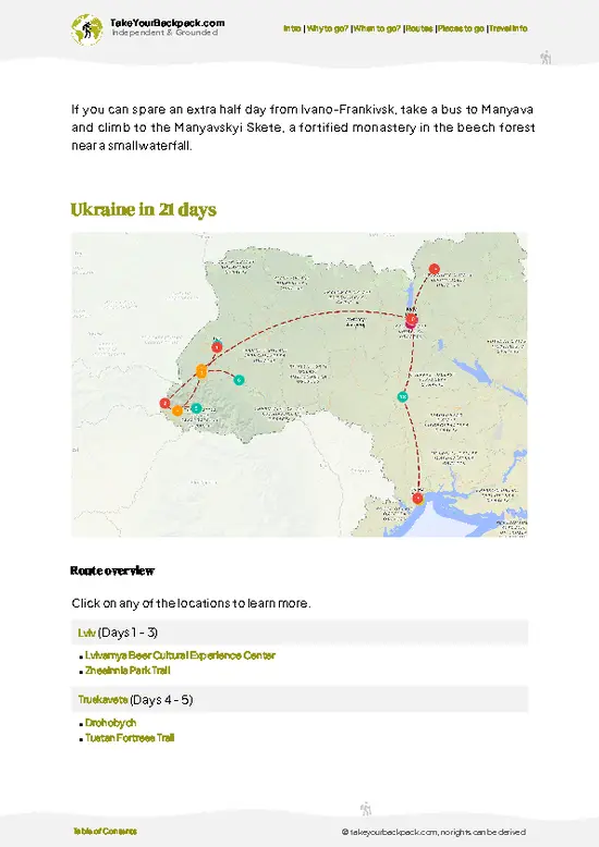 example page 4 from our offline Travel Guide for Ukraine