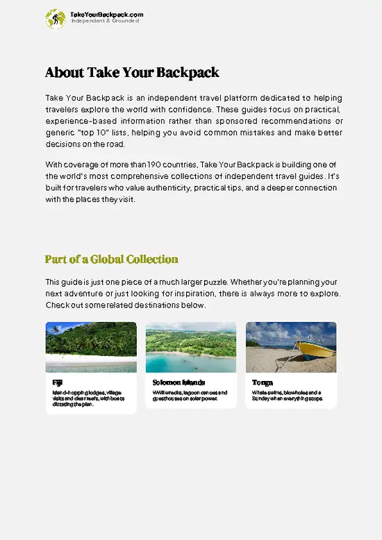 example page 1 from our offline Travel Guide for Vanuatu