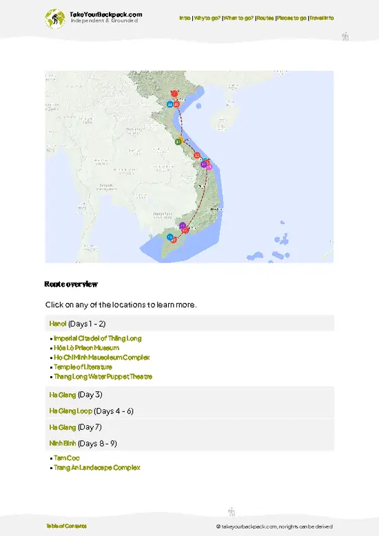 example page 4 from our offline Travel Guide for Vietnam