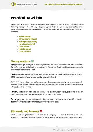 example page 4 from our offline Travel Guide for Brazil
