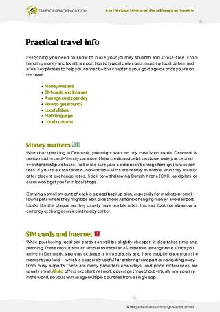example page 4 from our offline Travel Guide for Denmark