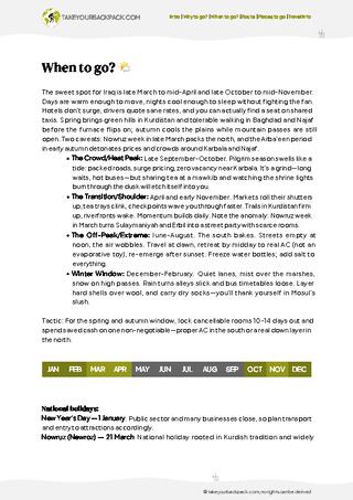example page 1 from our offline Travel Guide for Iraq