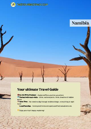 example page 0 from our offline Travel Guide for Namibia