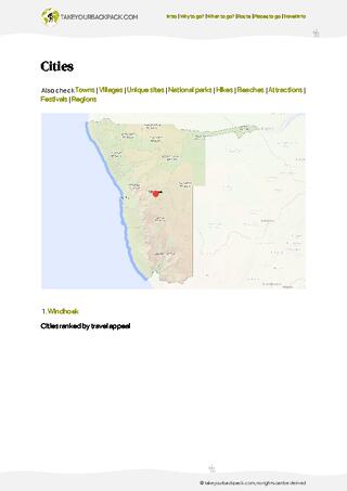 example page 3 from our offline Travel Guide for Namibia
