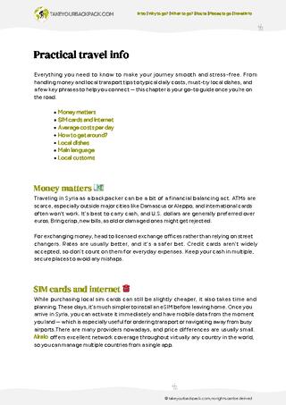example page 4 from our offline Travel Guide for Syria