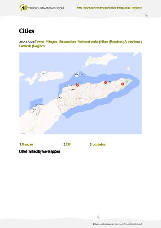 example page 3 from our offline Travel Guide for Timor-Leste