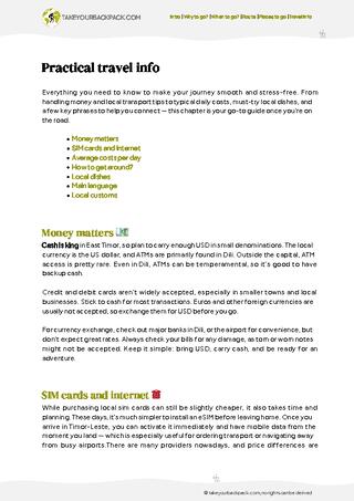 example page 4 from our offline Travel Guide for Timor-Leste