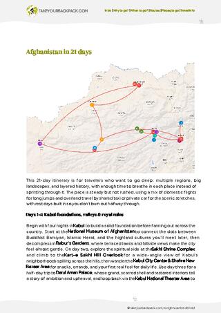 example page 2 from our offline Travel Guide for Afghanistan