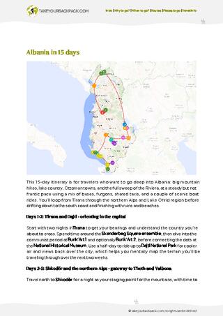 example page 2 from our offline Travel Guide for Albania