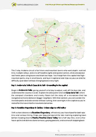example page 2 from our offline Travel Guide for Andorra
