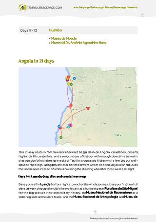 example page 2 from our offline Travel Guide for Angola