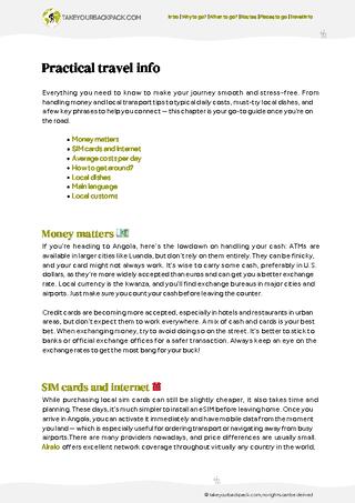 example page 5 from our offline Travel Guide for Angola