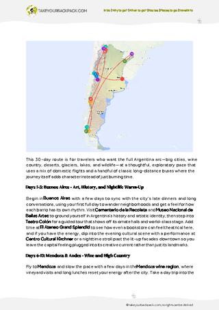 example page 2 from our offline Travel Guide for Argentina