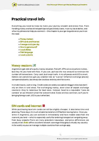 example page 5 from our offline Travel Guide for Argentina