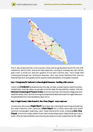 example page 2 from our offline Travel Guide for Aruba
