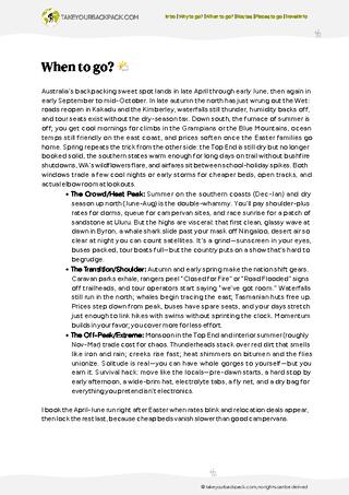 example page 1 from our offline Travel Guide for Australia