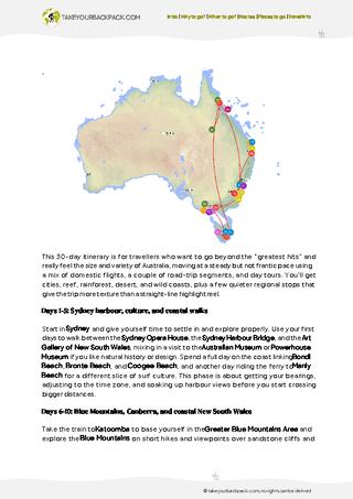 example page 2 from our offline Travel Guide for Australia
