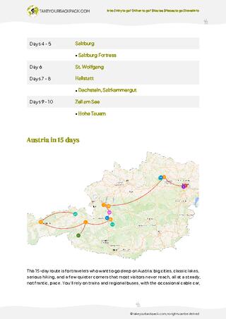 example page 2 from our offline Travel Guide for Austria