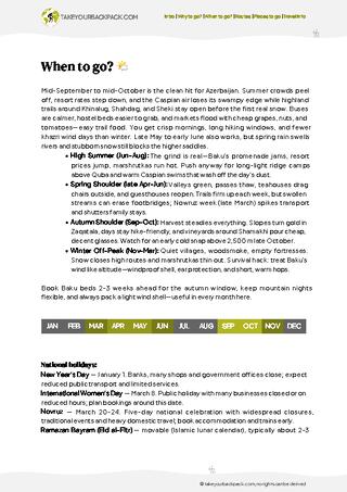 example page 1 from our offline Travel Guide for Azerbaijan