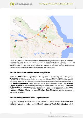 example page 2 from our offline Travel Guide for Azerbaijan