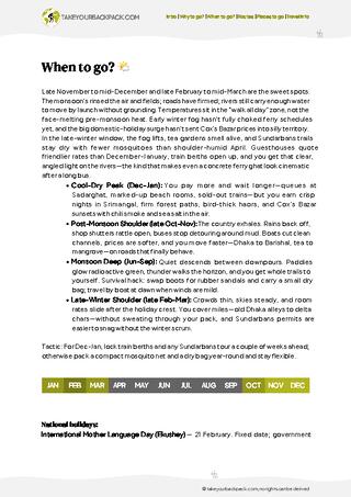 example page 1 from our offline Travel Guide for Bangladesh