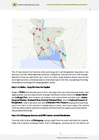 example page 2 from our offline Travel Guide for Bangladesh