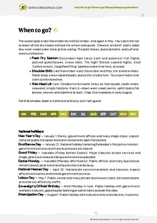 example page 1 from our offline Travel Guide for Barbados