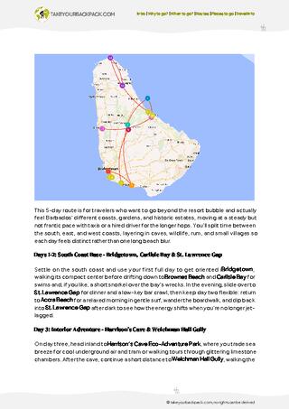 example page 2 from our offline Travel Guide for Barbados