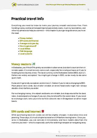 example page 5 from our offline Travel Guide for Barbados
