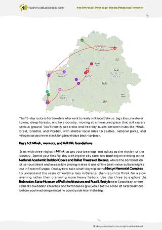 example page 2 from our offline Travel Guide for Belarus
