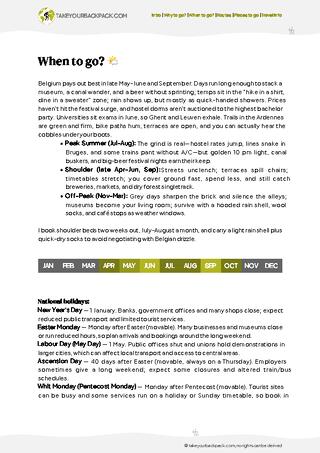 example page 1 from our offline Travel Guide for Belgium