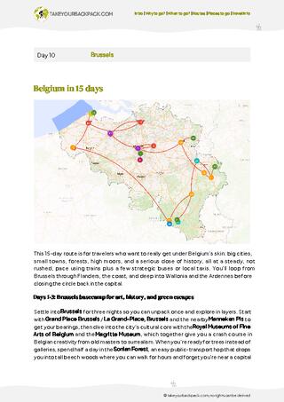example page 2 from our offline Travel Guide for Belgium