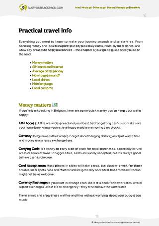 example page 5 from our offline Travel Guide for Belgium