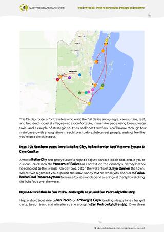 example page 2 from our offline Travel Guide for Belize