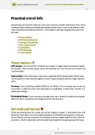 example page 5 from our offline Travel Guide for Belize