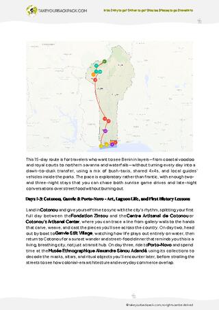 example page 2 from our offline Travel Guide for Benin