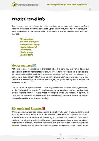 example page 5 from our offline Travel Guide for Benin