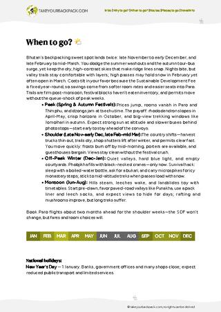 example page 1 from our offline Travel Guide for Bhutan
