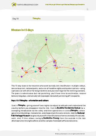 example page 2 from our offline Travel Guide for Bhutan