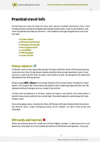 example page 5 from our offline Travel Guide for Bhutan