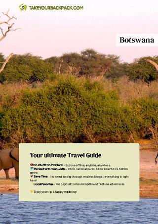 example page 0 from our offline Travel Guide for Botswana