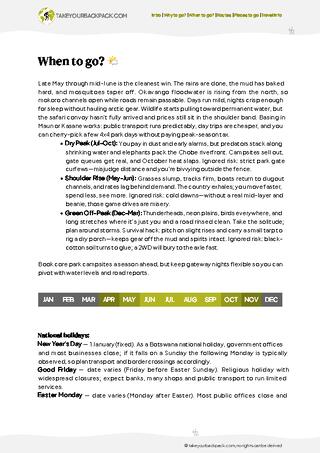 example page 1 from our offline Travel Guide for Botswana